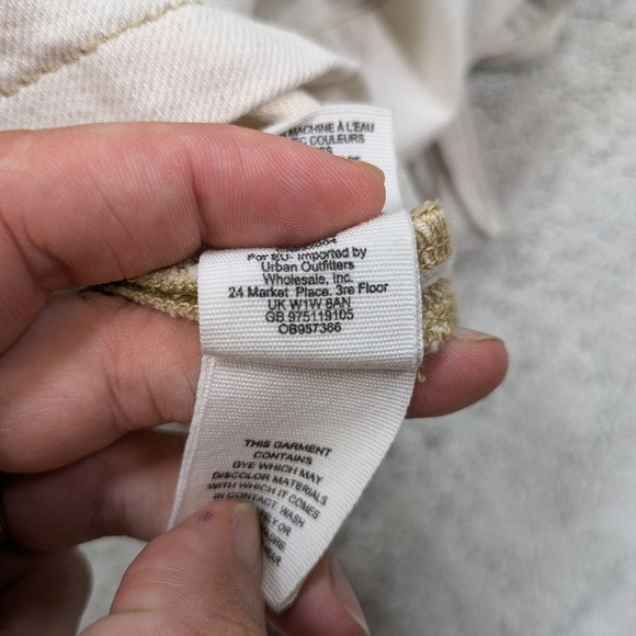 Free People Skirt Women's 6 White Oatmeal Splendor In The Grass Denim Belt - Picture 8 of 9